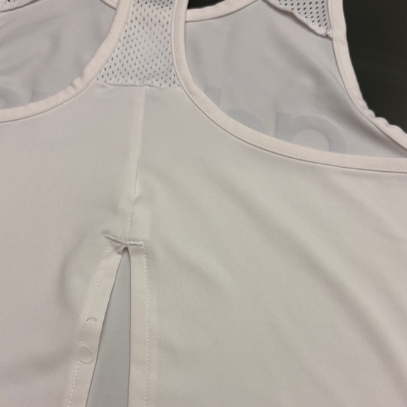 Adidas White Racerback Tank with Black Logo - Picture 5 of 6